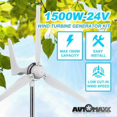 AutoMaxx 1500W 24V Wind Turbine Main View Benefits View