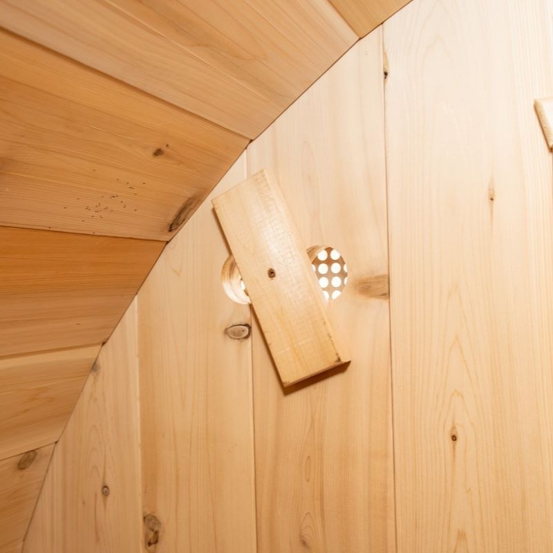 Leisurecraft Canadian Timber Harmony Barrel Sauna Vent View