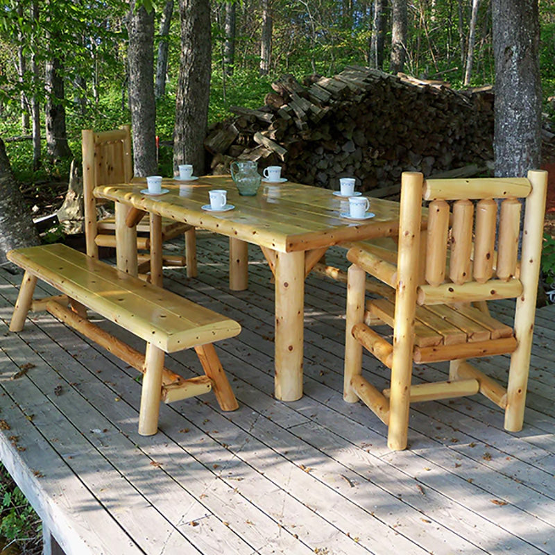 Canadian Timber Outdoor Dining Table Set Lifestyle View