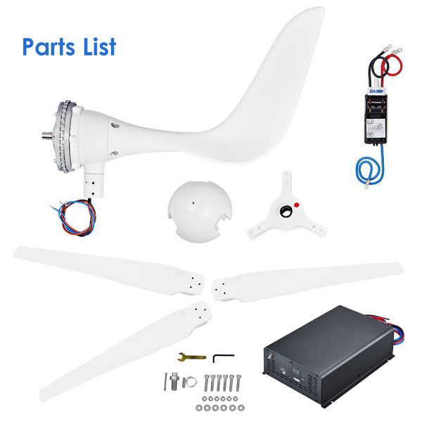 AutoMaxx 1500W Wind Turbine Parts View