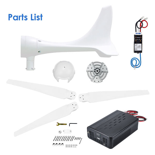 Automaxx 600W Wind Turbine Parts List View