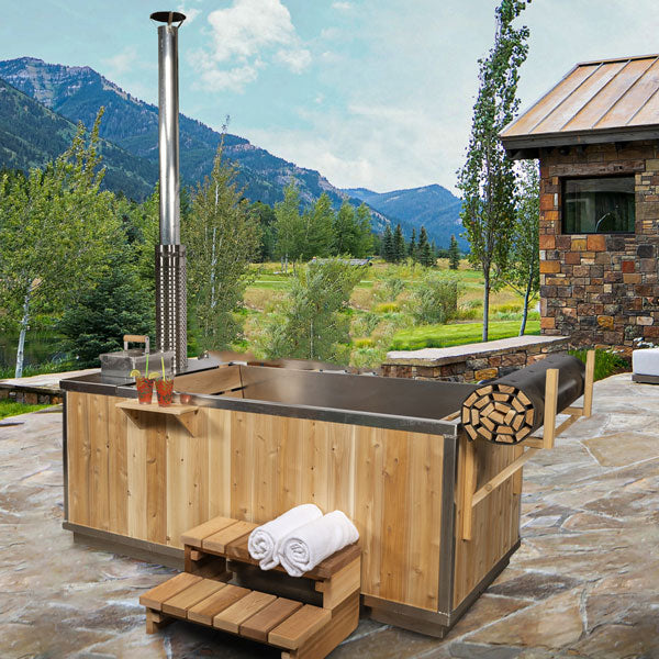 Leisurecraft Canadian Timber The Starlight Wood Burning Hot Tub with Aluminum Interior